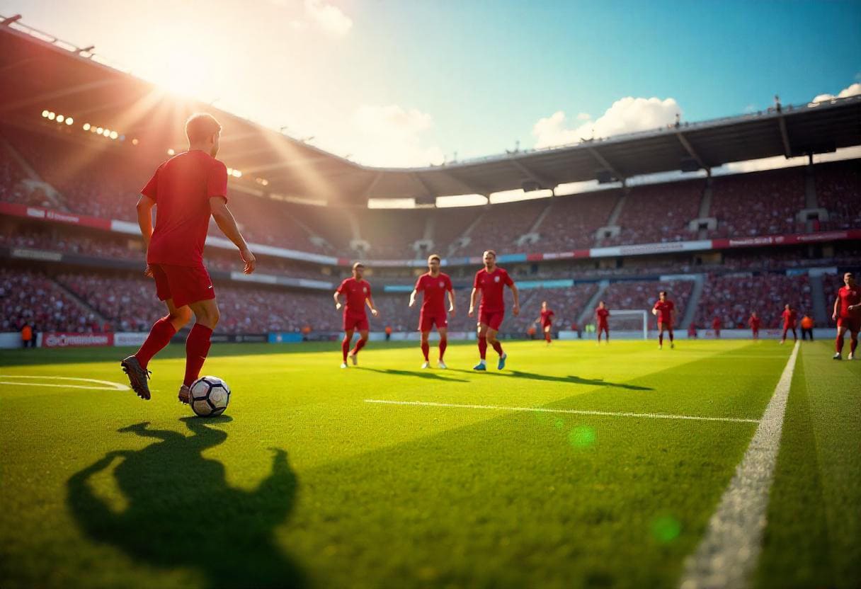 Futbolcu şut çekerken
